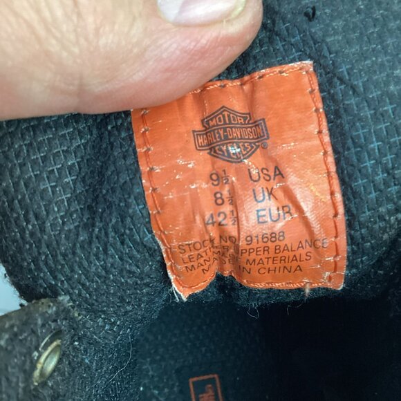 Harley-Davidson Leather Heavy Duty Motorcycle Boots Mens 9.5 Side Zip Black - Picture 13 of 14